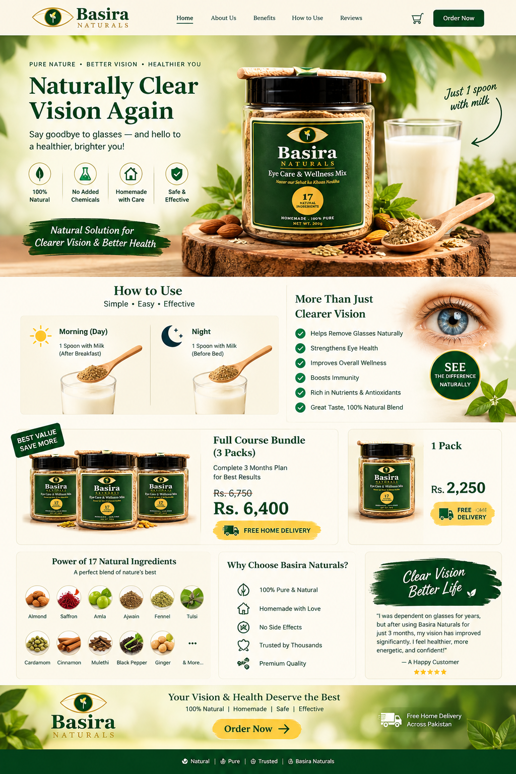 Basira Naturals daily routine and product bundle